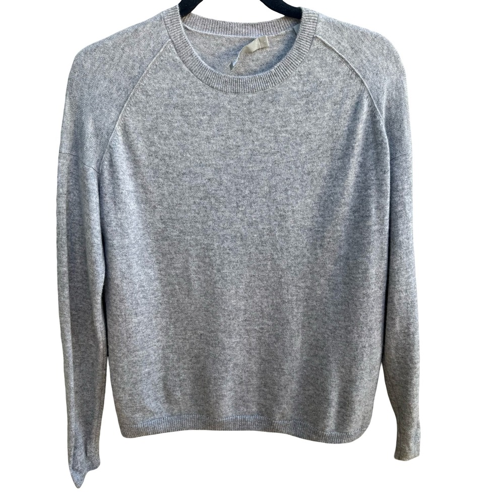 Vince 100% Cashmere Quiet Luxury Minimalist Preppy Crewneck Sweater Gray Mens S